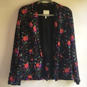 Joie Floral Print Silk Blazer